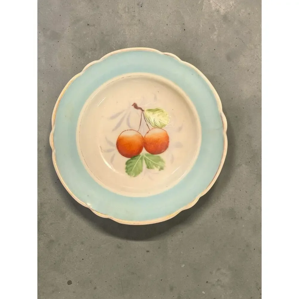 Antique Hand-Painted Porcelain Fruit Plates - Set of 10